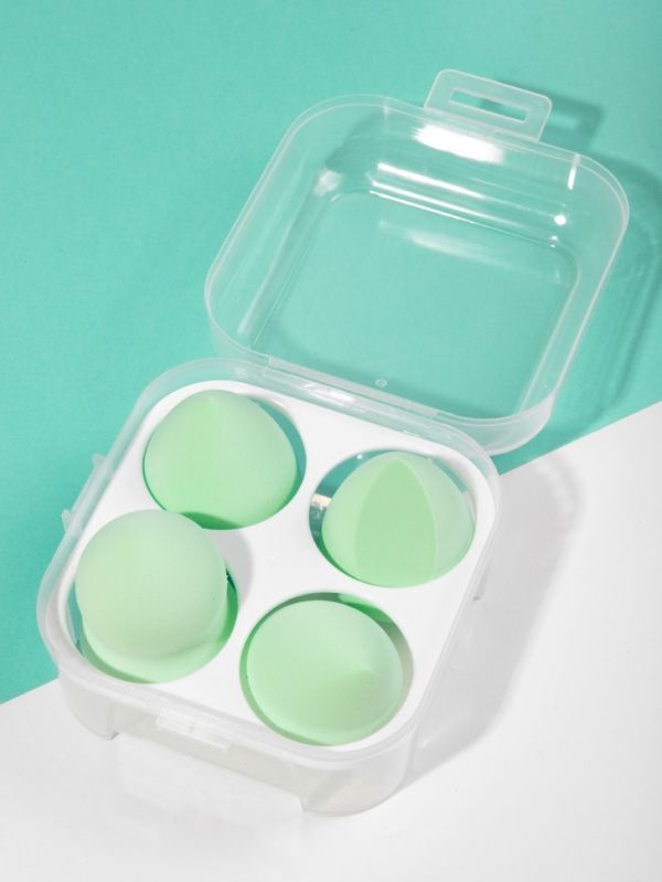 Makeup sponge set, green 4 pcs